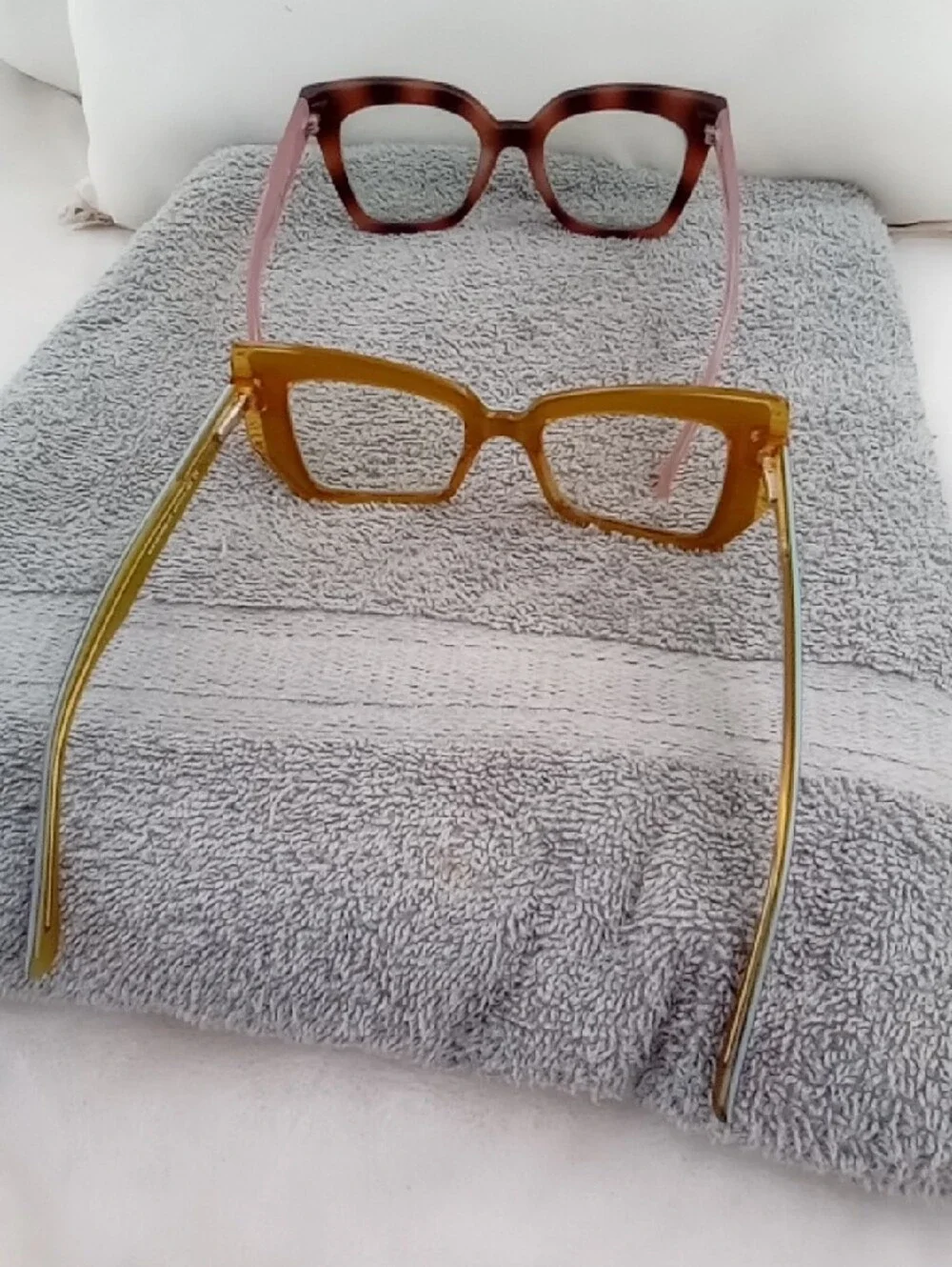 Stylish Women's Square Frame Glasses - Purple & Brown